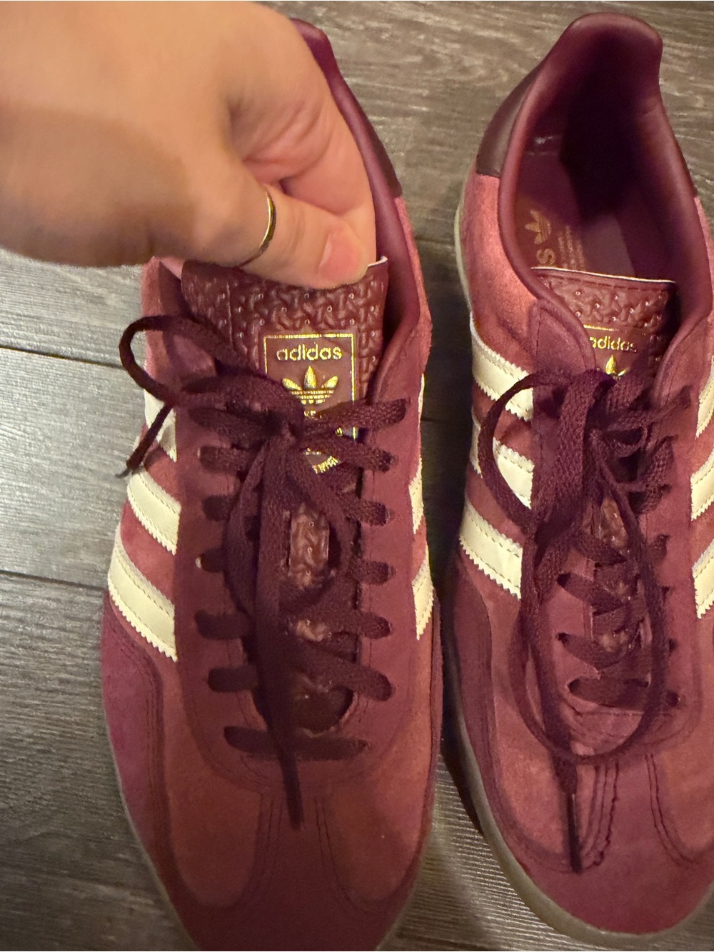 Adidas Gazelle Indoor Shadow Red Sneakers Sz 10 - Picture 3 of 9